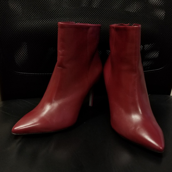 NWOT Jeremy Ho Burgundy Leather Booties - Picture 2 of 7